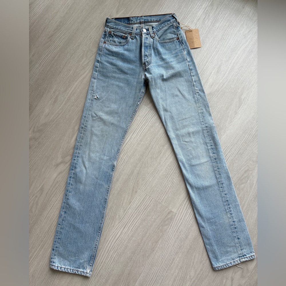 Levi’s Vintage Medium Wash Straight Leg Distressed Jeans